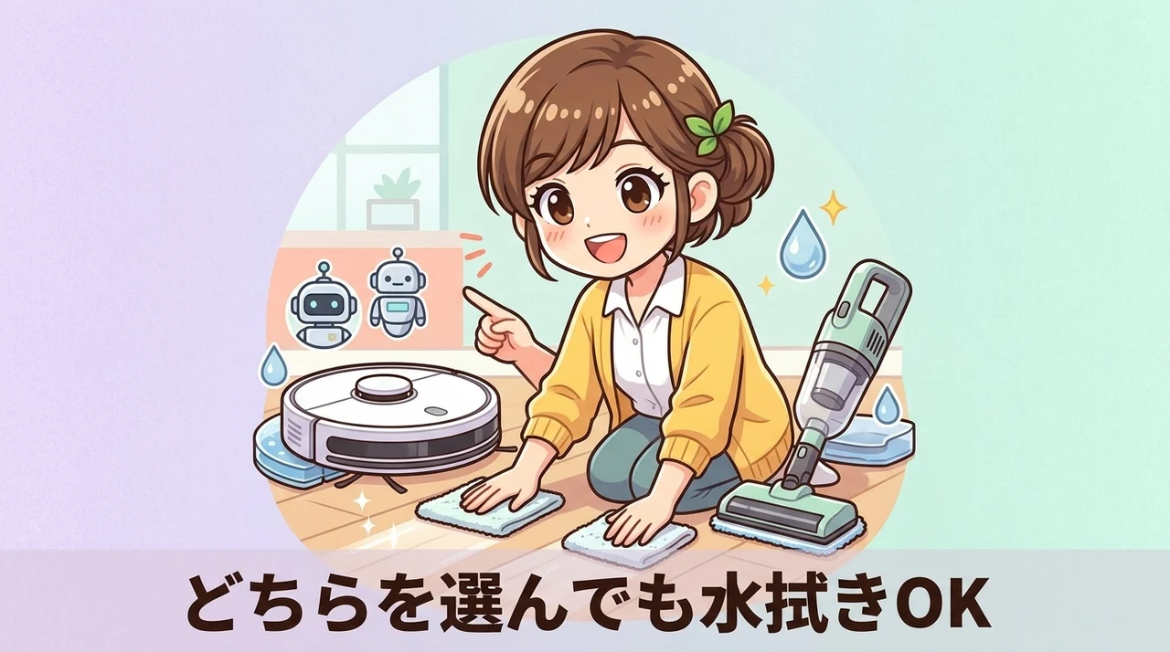 水拭き機能は両モデル共通の性能