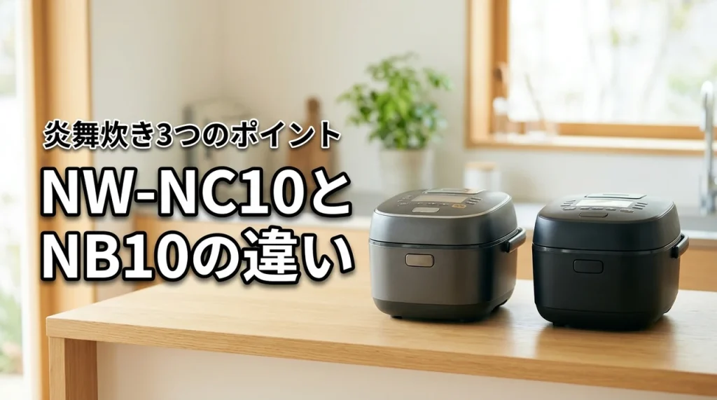 象印炎舞炊きNW-NC10とNW-NB10の違いを3つのポイントで比較