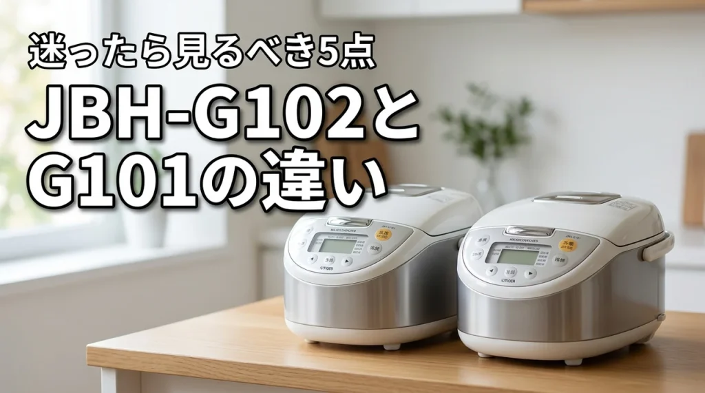 タイガーマイコン炊飯ジャーJBH-G102とJBH-G101の違いで迷ったら見るべき5点